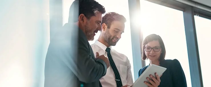 business people talking to autonomous agents agentic AI