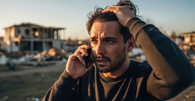 distressed-man-on-phone-reporting-storm-damage-to-insurance-company